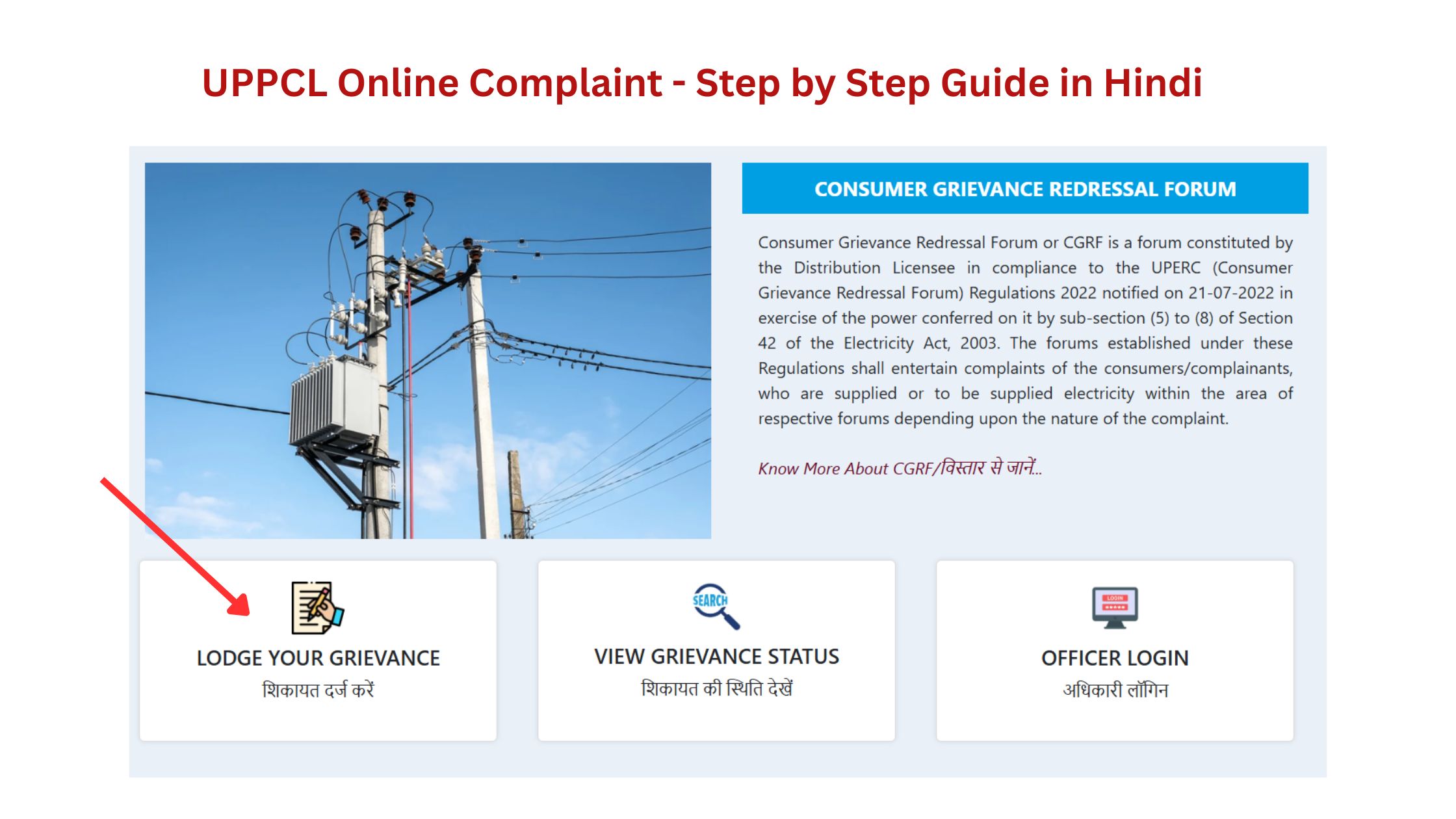 UPPCL Online Complaint Step by Step Guide in Hindi